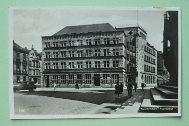 Postcard PC Saarbruecken 1929 Sparkasse Bank Town architecture Saarland
